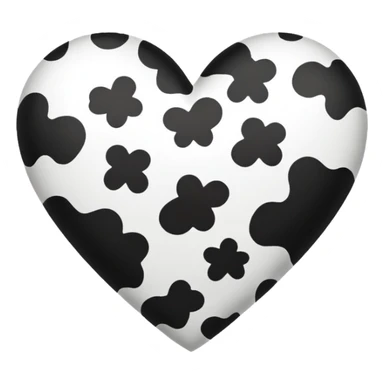 Cow print heart sticker