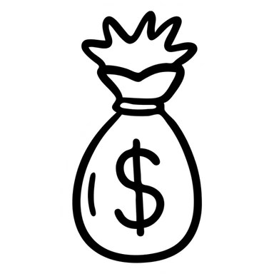 money bag with dollar sign sticker