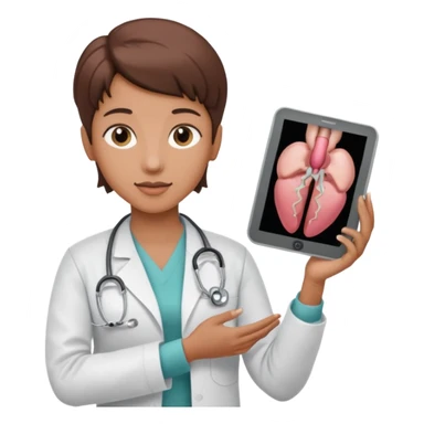  androgynous  medium skin toneradiologist holding an image of the uterus sticker