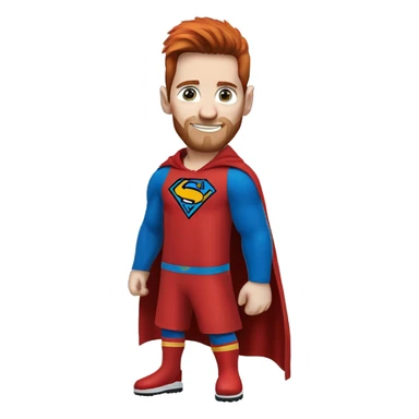 messi with a blue goat, blue eyes, puma hoodie, reddish hair, superman costume  sticker