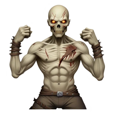 Cinematic Realistic WoW undead civilian Portrait, captured in a fierce, battle-ready stance, muscles taut beneath his tattered, earth-toned attire. His decayed, pallid skin and glowing eyes are rendered with intense lifelike detail and dynamic lighting, high shine, embodying the raw, relentless fury of an undead civilian in the heat of combat. sticker