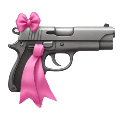 pink pistol with  pink bow sticker
