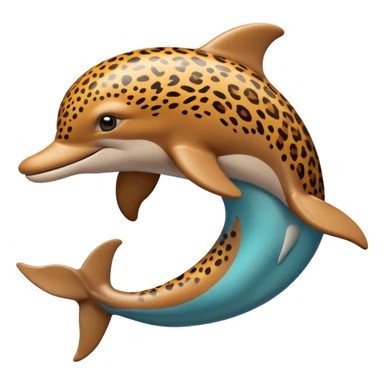 the dolphin emoji, but instead of blue skin it has leopard skin on the whole body (no blue anymore) sticker