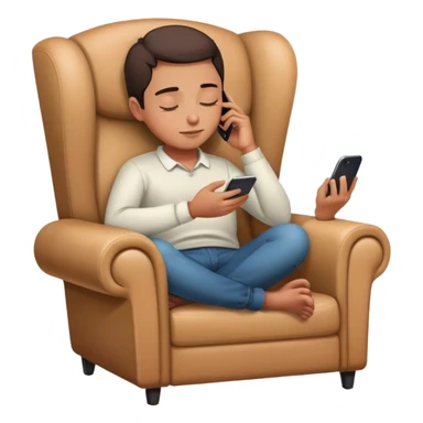 A person sitting in a chair, phone on the table, hands resting on their lap, eyes closed. No distractions, no to-do lists—just a moment of stillness.  sticker