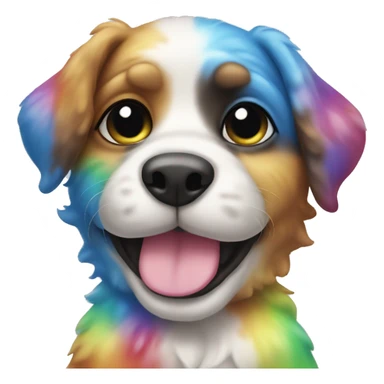 rainbow spots puppy sticker