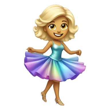 Dancing salsa blonde girl in an iridescent dress sticker