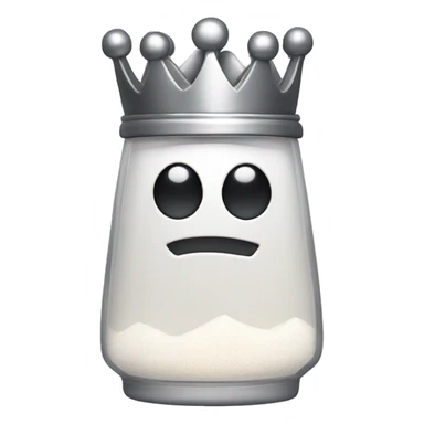 salt shaker wearing a crown sticker