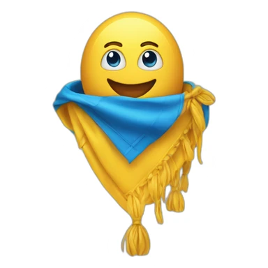 gelbes Herz mit blauem Schal sticker