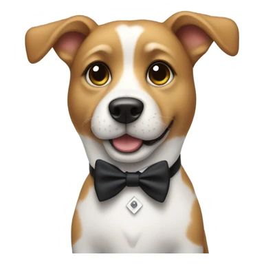 Dog wearing tuxedo sticker