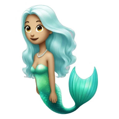 Iridescent mermaid white girl with iridescent tail sticker