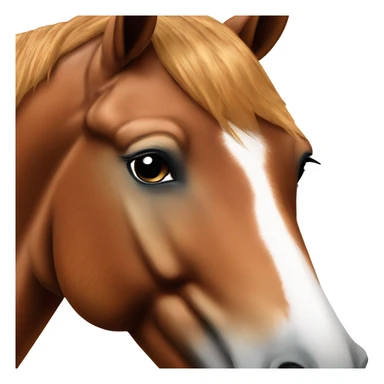 Chestnut horse with white down nose sticker