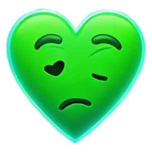 neon green heart sticker