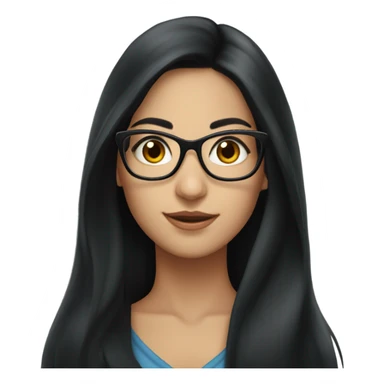 Beautifull argentina girl long black hair with glasses sticker