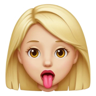 blonde hair girl emoji with toung sticking out sticker