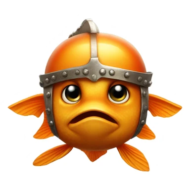 Goldfish wearing Viking helmet sticker