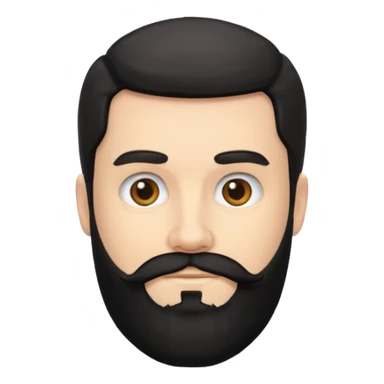 Hombre blanco con barba negra sticker