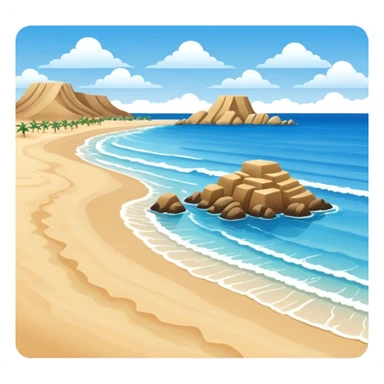 playa paisaje sin que sea un cuadro y que el cielo azul y la arena esten recortada sticker