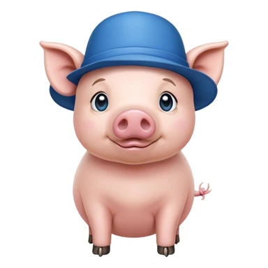 cerdito con sobrero azul en modo dramático sticker