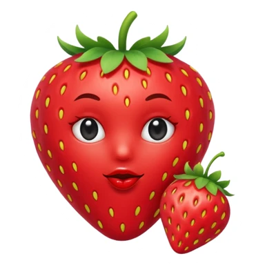 strawberry 🍓 and red kiss 💋 fashioned stylish little emoji for “slay” reaction sticker