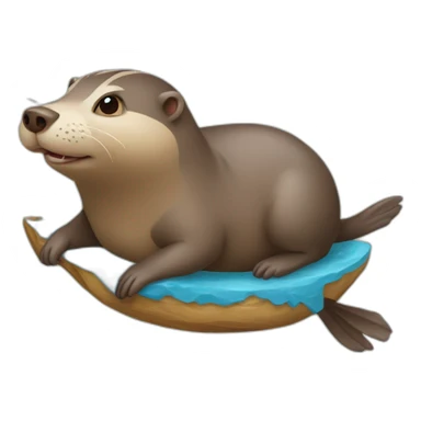 Loutre sur un cochon sticker
