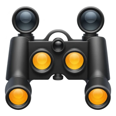 black binoculars with large lenses make lenses point out straight sticker