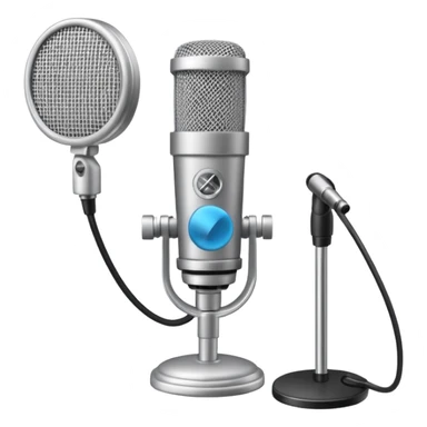 studio microphone emoji with a stand and pop filter sticker