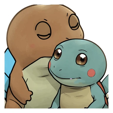 Squirtle hugging evee  sticker
