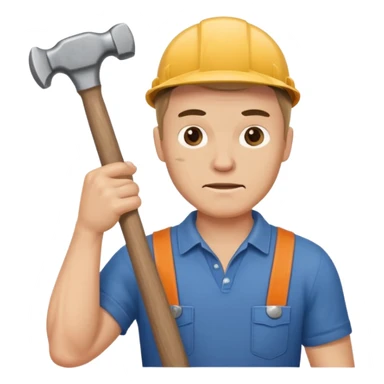 Men with a hammer and a nail sticker