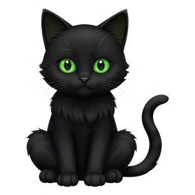 Chat noir peinture mignon assise peinture sticker
