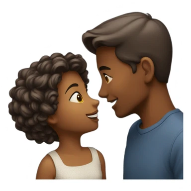 Fille et garçon bisous sticker