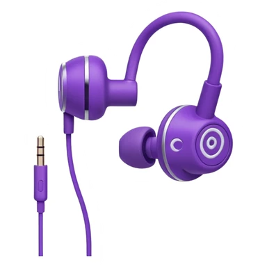 purple wired earbuds sticker
