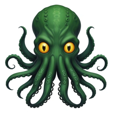 black-colored Cthulhu  sticker