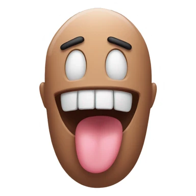 Make an emoji face with its tongue covering its front teeth and its index finger bent downwards in front of the tongue  sticker