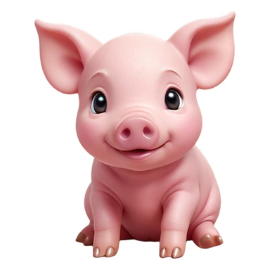 Cinematic Cute Piglet Portrait Emoji, Head tilted playfully and inquisitively, featuring a delicate rosy-pink hide with an adorably tiny snout and subtle sheen, round, sparkling beady eyes filled with boundless curiosity, Simplified yet irresistibly adorable features, highly detailed, glowing with a warm, friendly glow, high shine, affectionate and spirited, stylized with a touch of whimsical charm, bright and endearing, soft glowing outline, capturing the essence of a mischievous yet loving piglet, so playful it feels like it could nibble out of the screen and into your arms! sticker