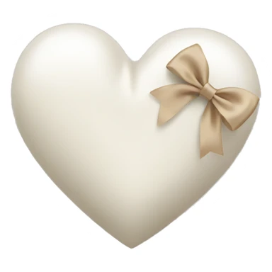 white heart with beige satin bow sticker