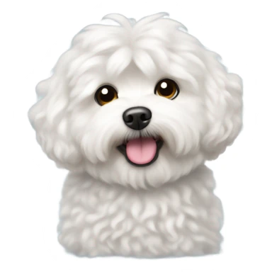 White curly maltipoo bigger hair sticker