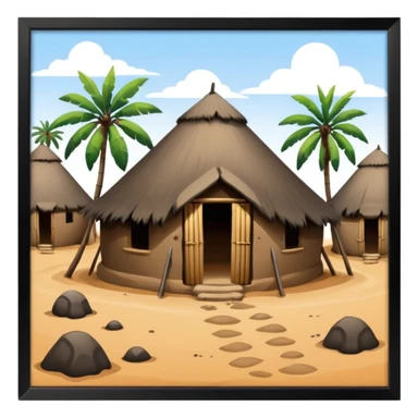 afrikanisches Lehmhüttendorf sticker