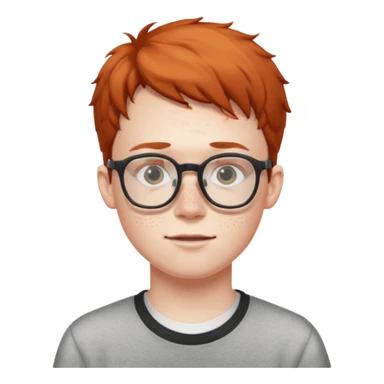 Nerdy boy with glasses sticker