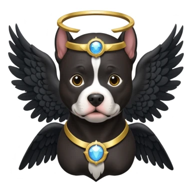 Black pitbull with wings and halo sticker
