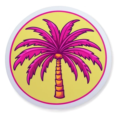 Pink palm puff  sticker
