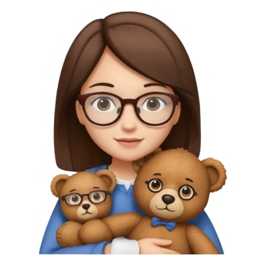 girl glasses and teddy  sticker