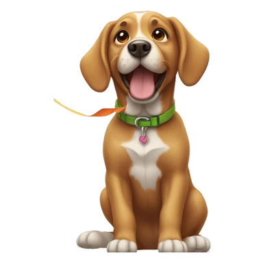 dog flying kite sticker