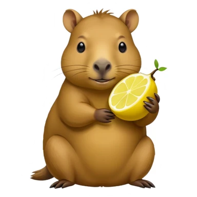 Capybara  holding  lemon sticker