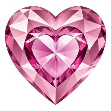 crystal clear diamond heart with one mini pink heart inside of it  sticker