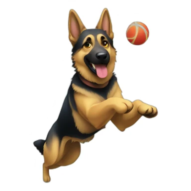German shepherd catching a frisbee sticker
