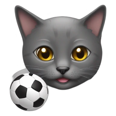 Dark Grey British short hair cat playing soccer sticker