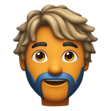 Un mec noir avec des cheveux de couleur bleu dégradé orange moutard sur le visage des symboles doré. Des cornes de bélier orange moutard sticker