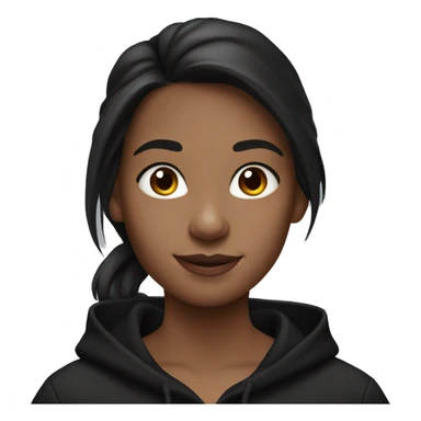 Girl with Dark brown hair and black hoodie and AirPods  sticker