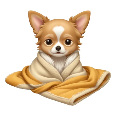 Long haired chihuahua, beige, without white variations on head! Add white on chest and white socks, sleeping cutely under blanket sticker