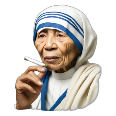 mother theresa smoking weed sticker